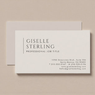 Boho Beige Minimalist Professionell Visitenkarte