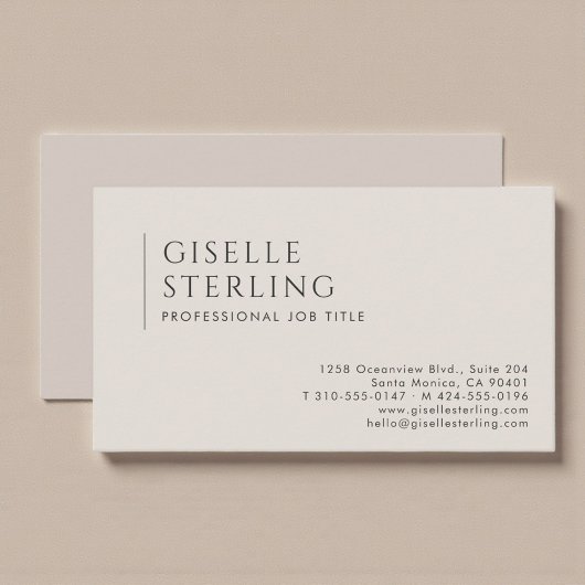 Boho Beige Minimalist Professionell Visitenkarte