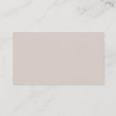 Boho Beige Minimalist Professionell Visitenkarte (Rückseite)