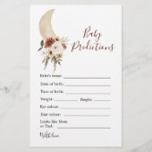 Boho Beige Moon Baby Shower Predication (Vorderseite)