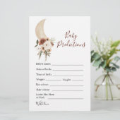 Boho Beige Moon Baby Shower Predication (Stehend Vorderseite)
