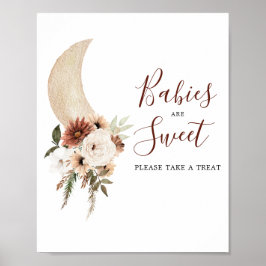 Boho Beige Moon Babydusche Babys sind süß Poster