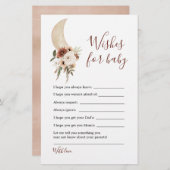 Boho Beige Moon Babydusche wünscht sich ein Baby (Vorne/Hinten)