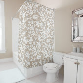 Boho Beige neutrales botanisches Muster Duschvorhang (Beispiel)