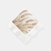 Boho Beige Pampas Gras Hochzeit Serviette (Ecke)