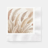 Boho Beige Pampas Gras Hochzeit Serviette (Vorderseite)