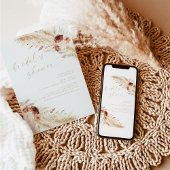 Boho Beige Pampas Grass Brautparty Einladung