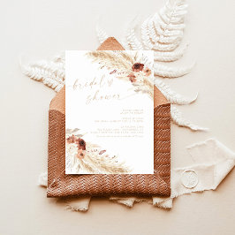 Boho Beige Pampas Grass Brautparty Einladung