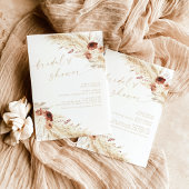 Boho Beige Pampas Grass Brautparty Einladung