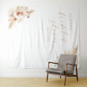 Boho Beige Pampas Grass Brautparty Hintergrund Wandteppich (Beispiel (Horizontal))