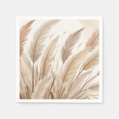 Boho Beige Pampas Grass Wedding Serviette (Vorderseite)