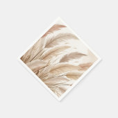 Boho Beige Pampas Grass Wedding Serviette (Ecke)