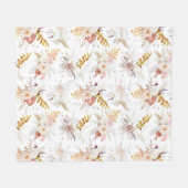 Boho Beige, Pampasgras Terrakotta Wasserfarbe We Fleecedecke (Vorderseite (Horizontal))