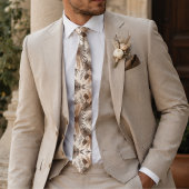 Boho beige-Pflanze Krawatte