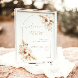 Boho Beige Welcome Sign Brautparty Poster