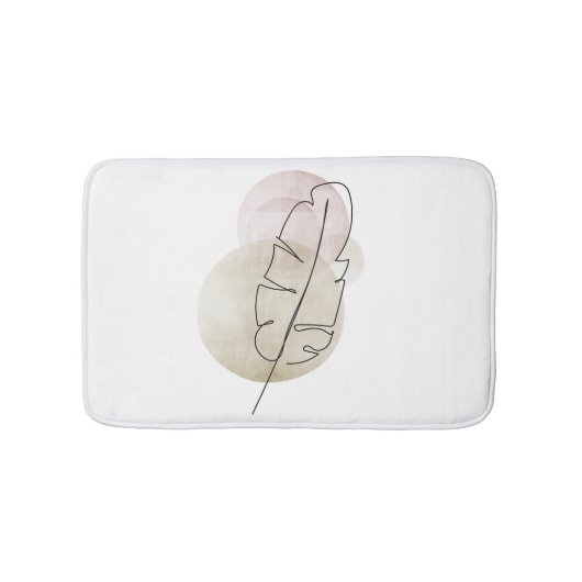 Boho beigefeder badematte (Vorderseite)