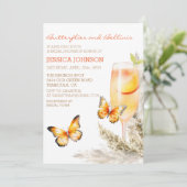 Boho Bellini & Butterflies Brautparty Einladung (Stehend Vorderseite)