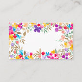 Boho bemalt Moderne Wasserhymne Blumenzehen Platzkarte (Vorderseite)