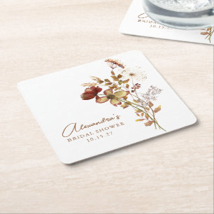 Boho Benutzerdefinierte Erdige Natur Botanische Br Rechteckiger Pappuntersetzer