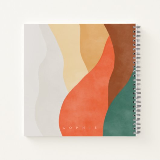 Boho Bergbau mit Monogramm-Notizbuch Notizblock (Rückseite)