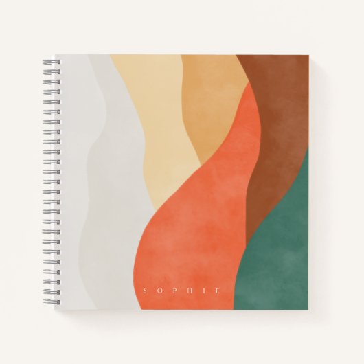 Boho Bergbau mit Monogramm-Notizbuch Notizblock (Vorderseite)