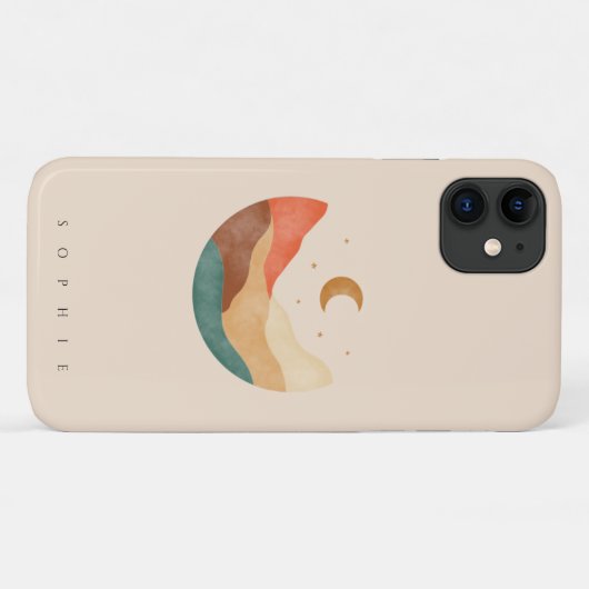 Boho Bergdesign mit monogramm iPhone Gehäuse Case-Mate iPhone Hülle (Rückseite (Horizontal))