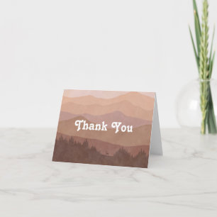 Boho Berge Retro Rosa geflochten Dankeskarte