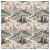 Boho-Bergfluss-Abstraktlandschaftsmuster-Kunst Stoff (Muster)