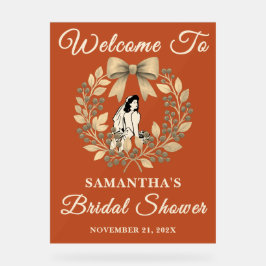 Boho Berry Blätter Fall Brautparty Willkommen Acrylschild