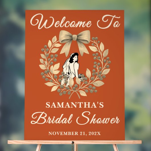 Boho Berry Blätter Fall Brautparty Willkommen Acrylschild (Neutral)