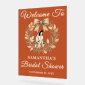 Boho Berry Blätter Fall Brautparty Willkommen Acrylschild (Winkel)