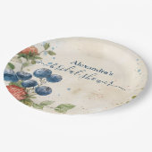 Boho Berry Sweet Strawberry Brautparty Pappteller (Schrägansicht)