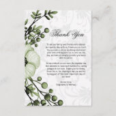 Boho Berry Wreath Green Wedding Vielen Dank Begleitkarte (Vorderseite)