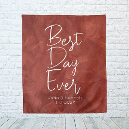 Boho Best Day Ever Background Wedding Wandteppich