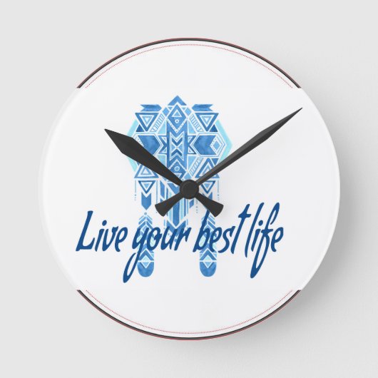 Boho Best Life Runde Wanduhr (Vorderseite)