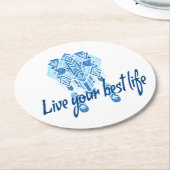 Boho Best Life Runder Pappuntersetzer (Angewinkelt)