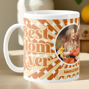 Boho Best Mom Ever Personalisierter Foto-Muttertag Jumbo-Tasse