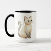 Boho bestickte neutrale Kitt auf Tasse (Links)