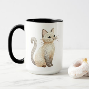 Boho bestickte neutrale Kitt auf Tasse