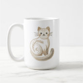 Boho bestickte neutrale Kitty Cat Kaffeetasse (Links)