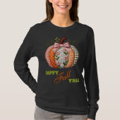 Boho bestickter Patchwork-Kürbis-Look T-Shirt (Vorderseite)