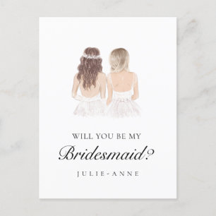 Boho Besties Bridesmaid Vorschlag Postkarte