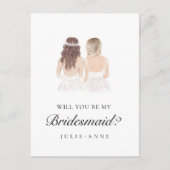Boho Besties Bridesmaid Vorschlag Postkarte (Vorderseite)