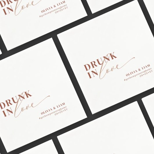 Boho Betrunken in Liebe White Terracotta Wedding Serviette