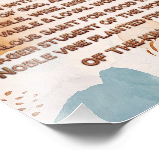 Boho Biblical Affirmation Acrostic w_Scripture 2 Fotodruck (Ecke)