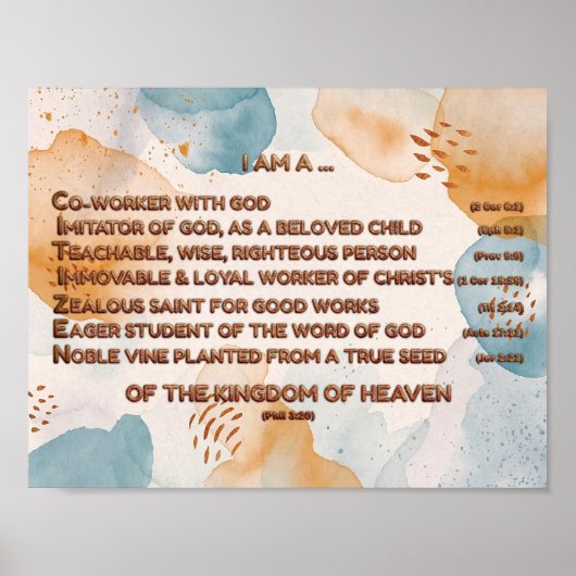 Boho Biblical Affirmation Acrostic w_Scripture 2 Poster (Vorne)