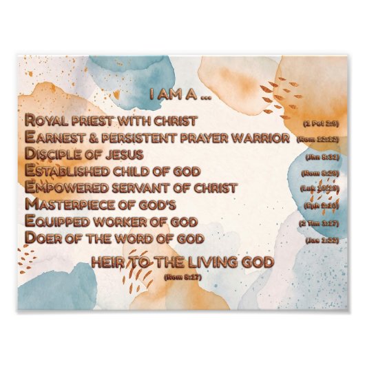 Boho Biblical Affirmation Acrostic w_Scripture 3 Fotodruck (Vorne)