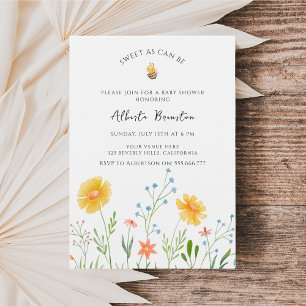 Boho-Biene-Babyparty-Blumen Süß wie eine Biene Bab Einladung