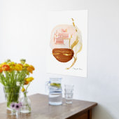 Boho Bio Moderne Rost Gold Leaf Wasserfarbe Foliendrucke (Ablage(Küche))