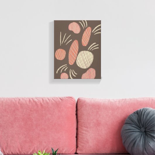 Boho Bio Stone Boulders Collage Leinwanddruck (Insitu (Wohnzimmer))